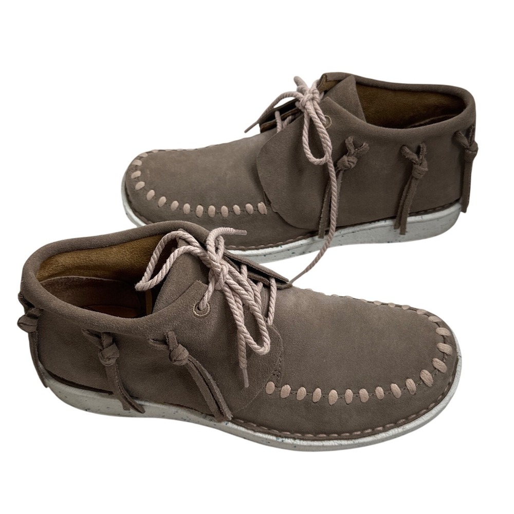 Justin Boots Teepee Fringe Round Toe Moccasin Booties - Women's 9.5- Beige Gray‎